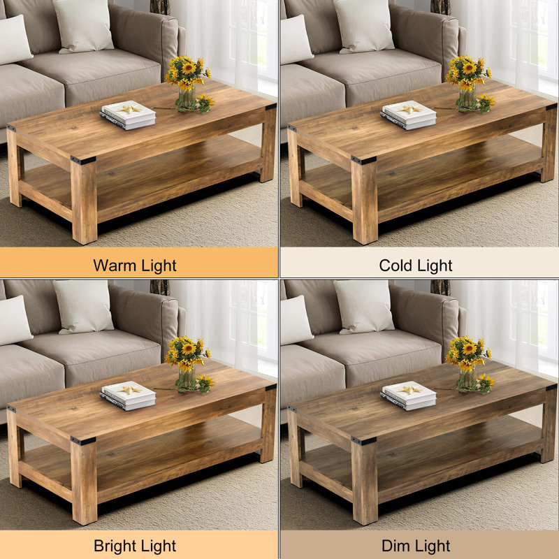 Millwood Pines Damika Rectangular Coffee Table with 2-Tier Millwood Pines Damika Rectangular Coffee Table with 2-Tier